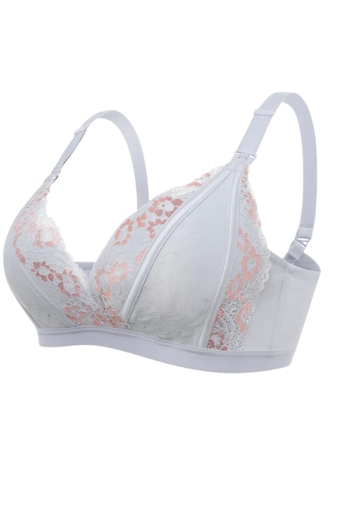 Lace Button Nursing Bra - Demuura