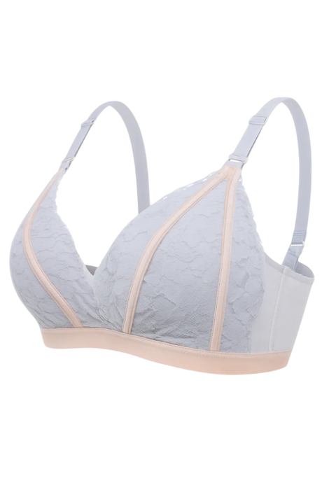 Lace Button Nursing Bra - Demuura
