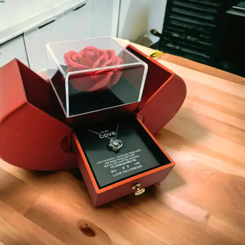 Heart Box Rose Necklace - Demuura