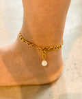 Cuban Link Pearl Anklet - Demuura