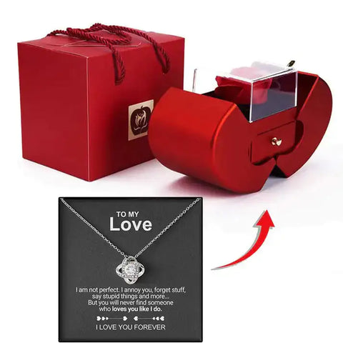 Heart Box Rose Necklace - Demuura