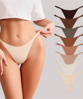 8-Pack Low Waist Seamless Thongs - Demuura